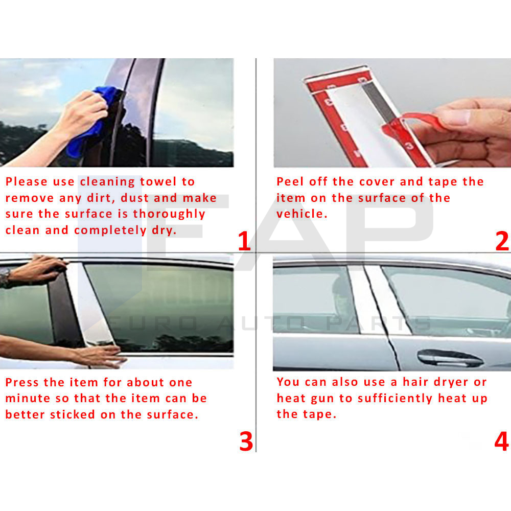 Door Post Set - 4 Pcs - Stainless Steel