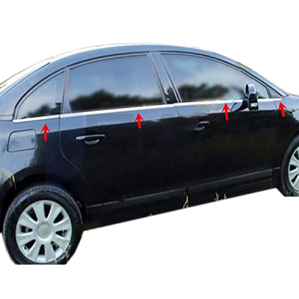 Window Frame Garnish - Sedan - 8 Pcs - Stainless Steel