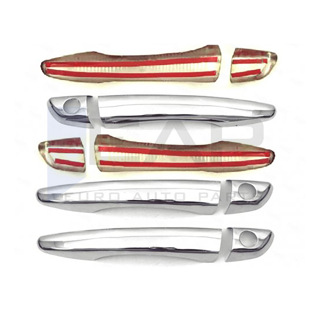 Door Handle Cover - 5 Doors - Rear Double Door (Three Holes) - Stainless Steel