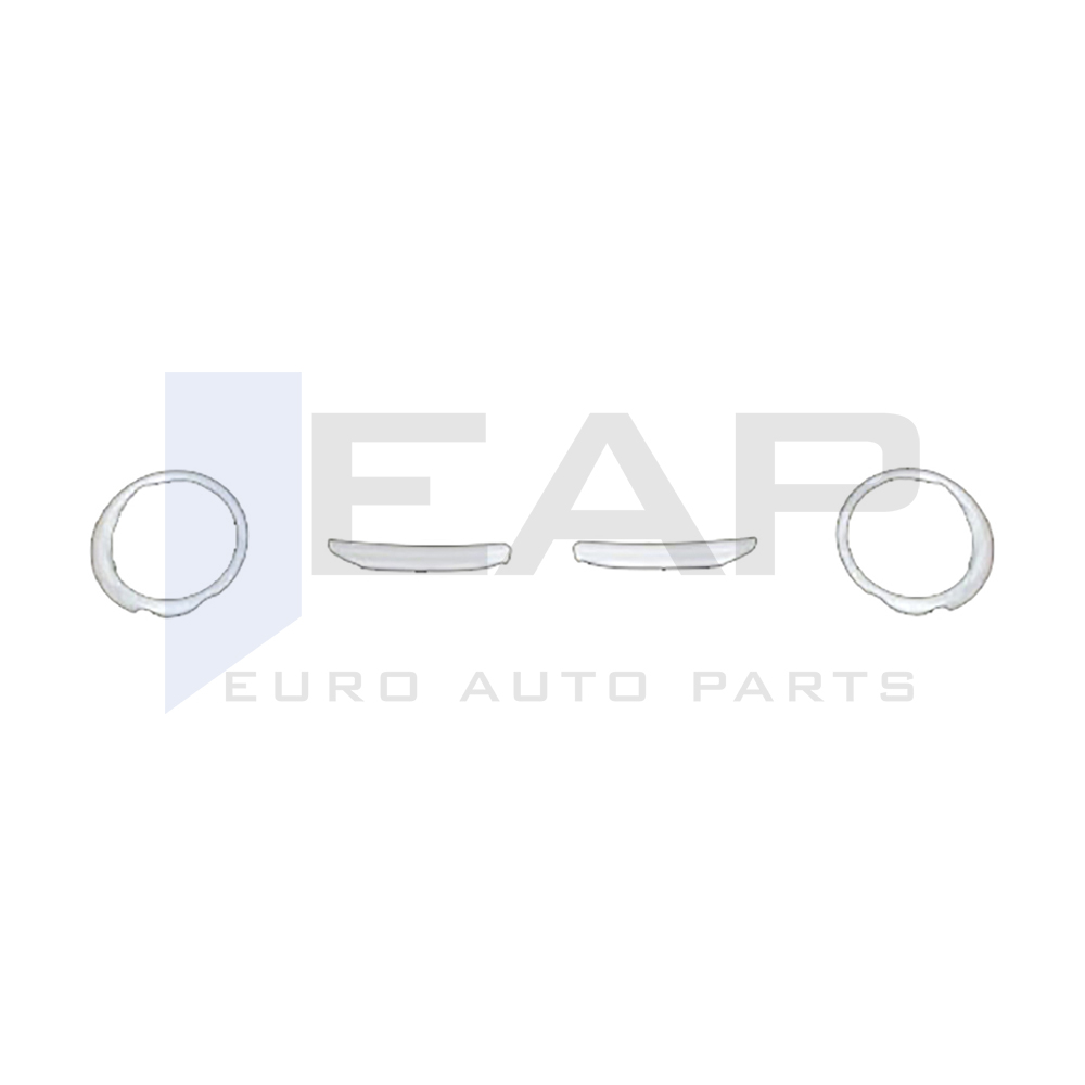 Fog Light Frame + Eyebrow Cover - 4 Pcs - Stainless Steel 