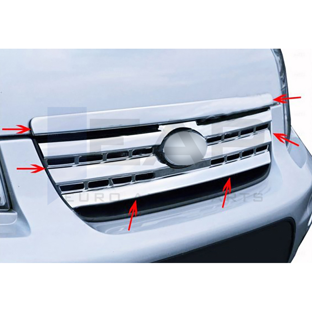 Front Grille+Front Hood Lid Cover - 2 Pcs - Stainless Steel
