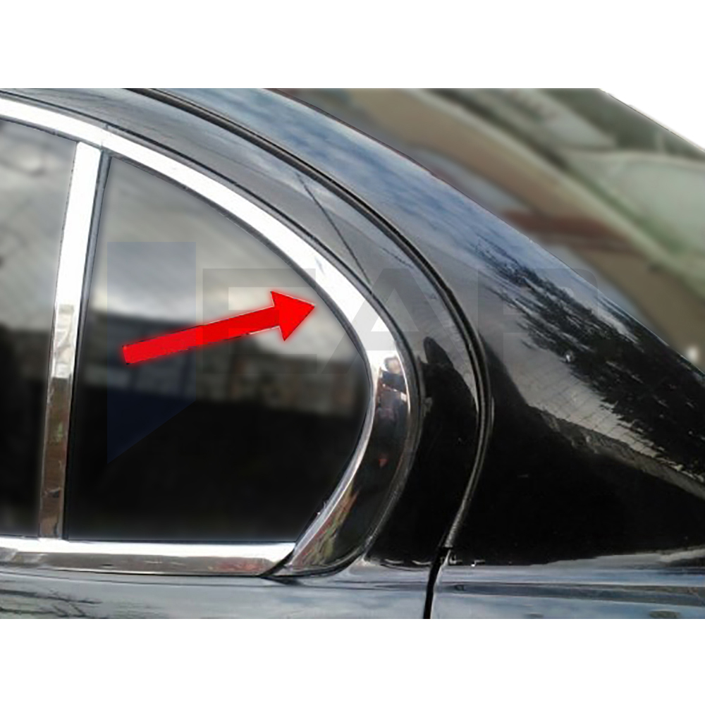 Rear Side Window Corner Trim - 2 Pcs - Stainless Steel