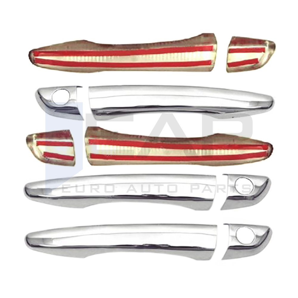 Door Handle Cover - 4 Doors - Rear Double Door (Three Holes) - Stainless Steel