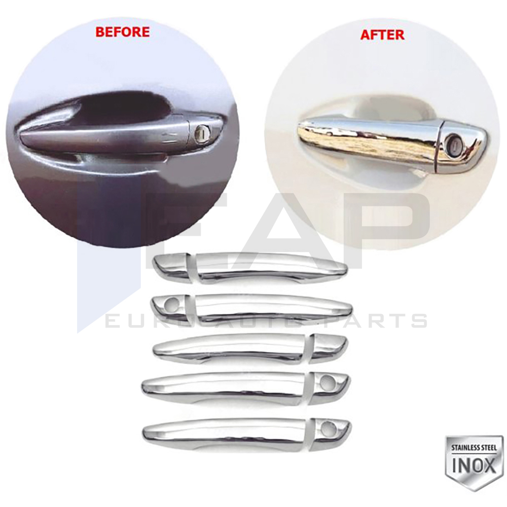 Door Handle Cover - 5 Doors - Rear Double Door (Three Holes) - Stainless Steel