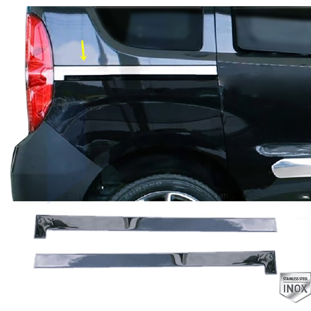 Side Door Rail Trim -  2 Pcs - Stainless Steel