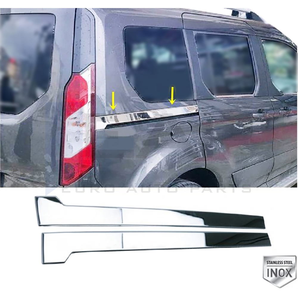 Side Door Rail Trim - 2 Pcs - Stainless Steel
