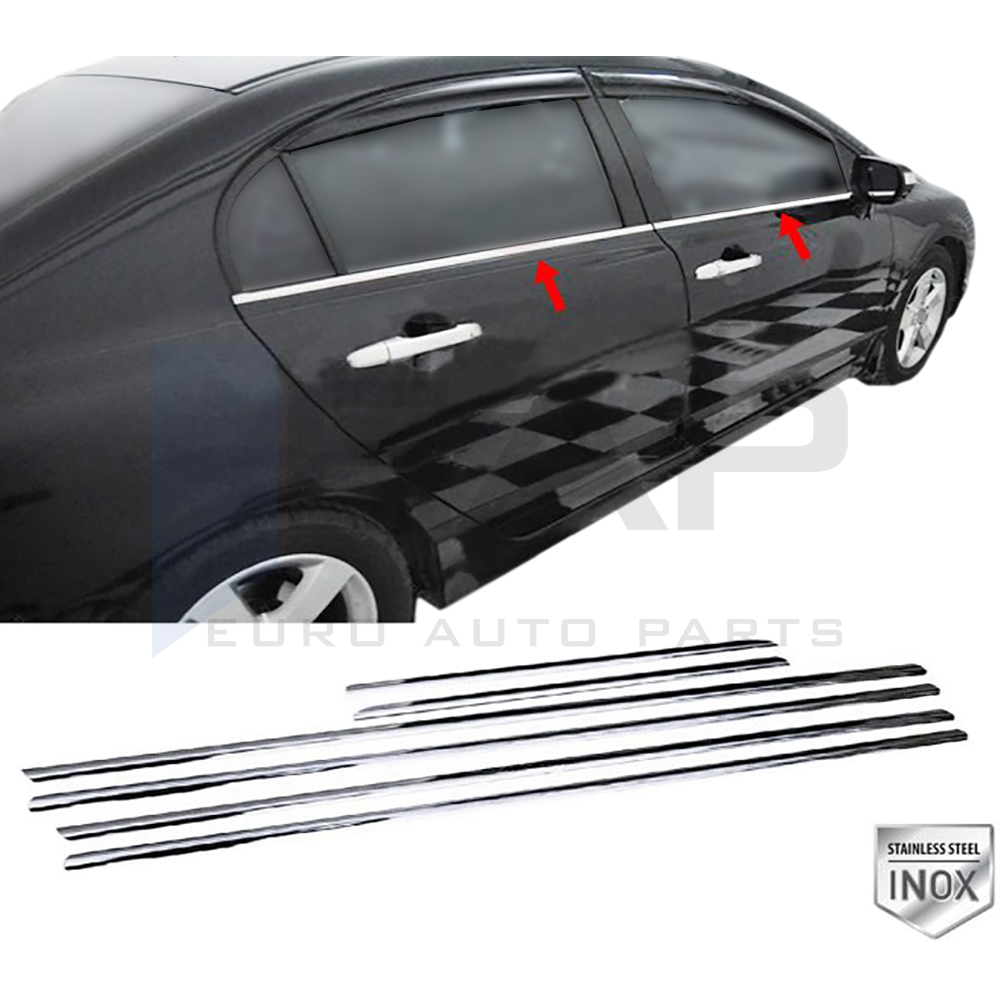 Window Frame Garnish - 6 Pcs - Stainless Steel