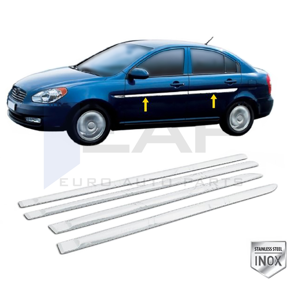 Side Door Trim - 4 Pcs - Stainless Steel