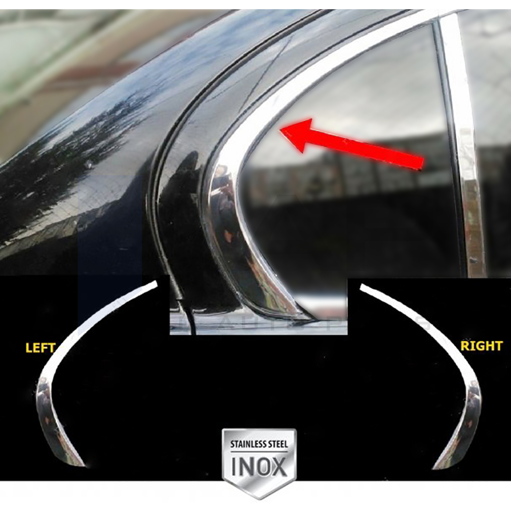 Rear Side Window Corner Trim - 2 Pcs - Stainless Steel