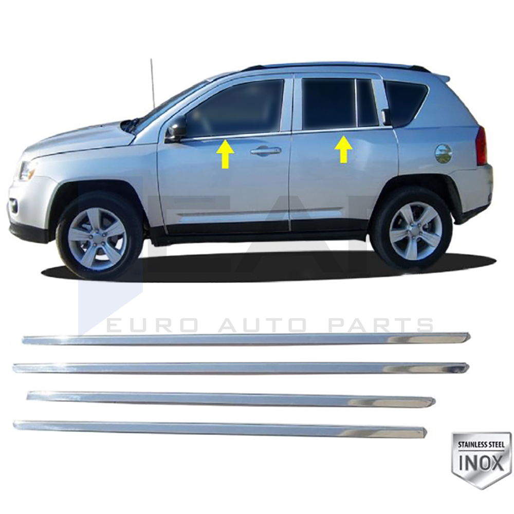 Window Frame Garnish - 4 Pcs - Stainless Steel