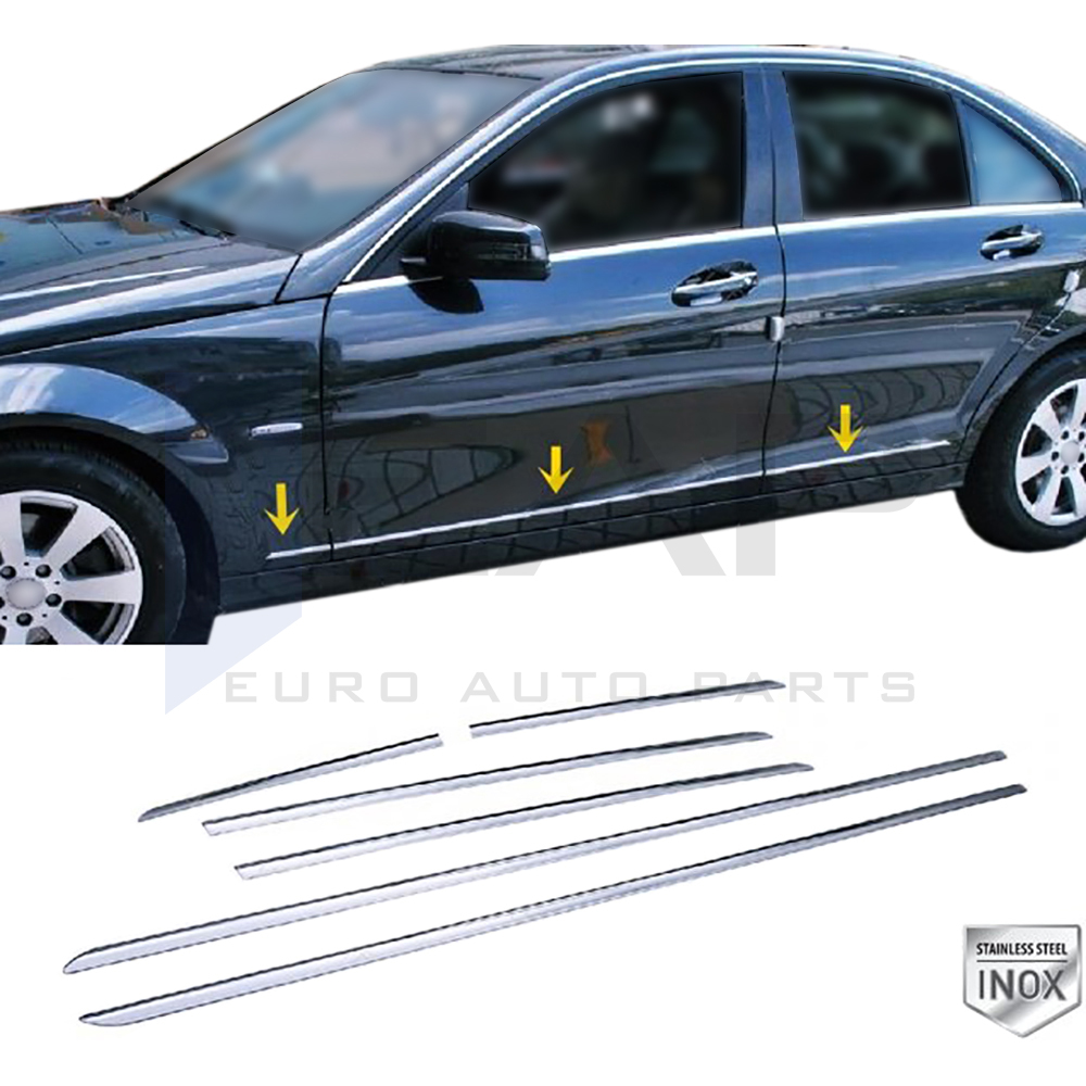 Side Door Trim - 4 Pcs - Stainless Steel