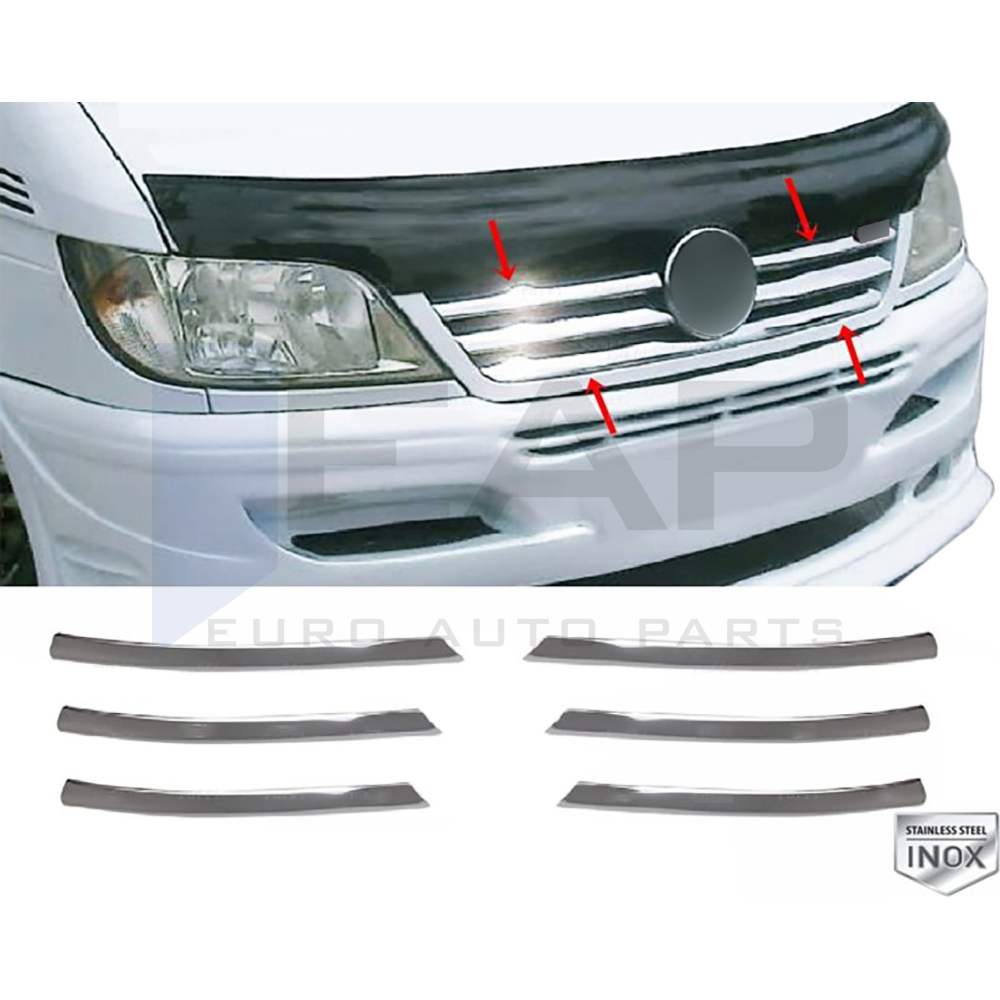 Front Grille - 6 Pcs - Stainless Steel