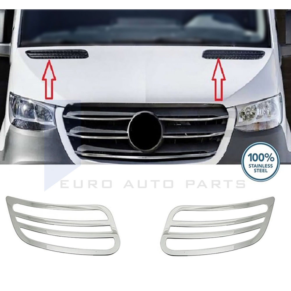 Front Hood Vent Grille - Stainless Steel