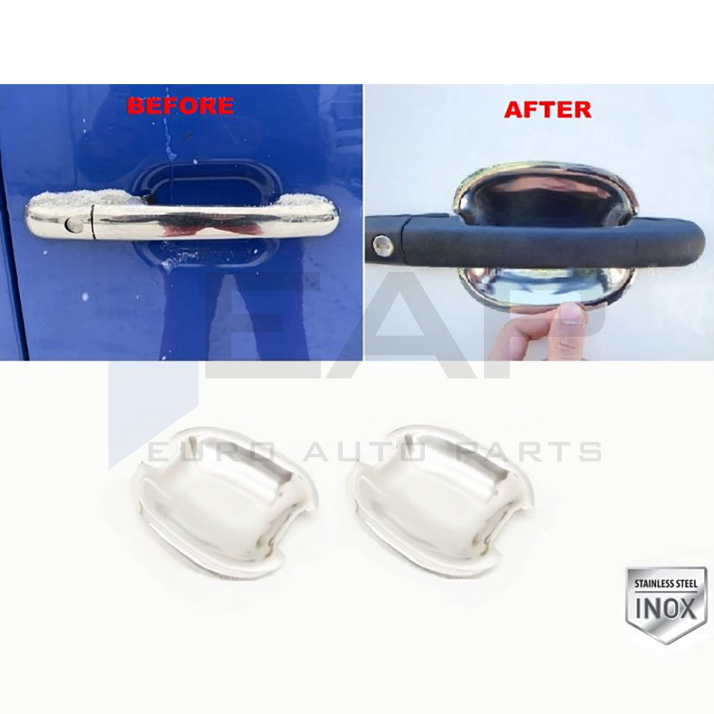 Exterior Door Handle Cup Bowl Cover - 2 Doors - Stainless Steel