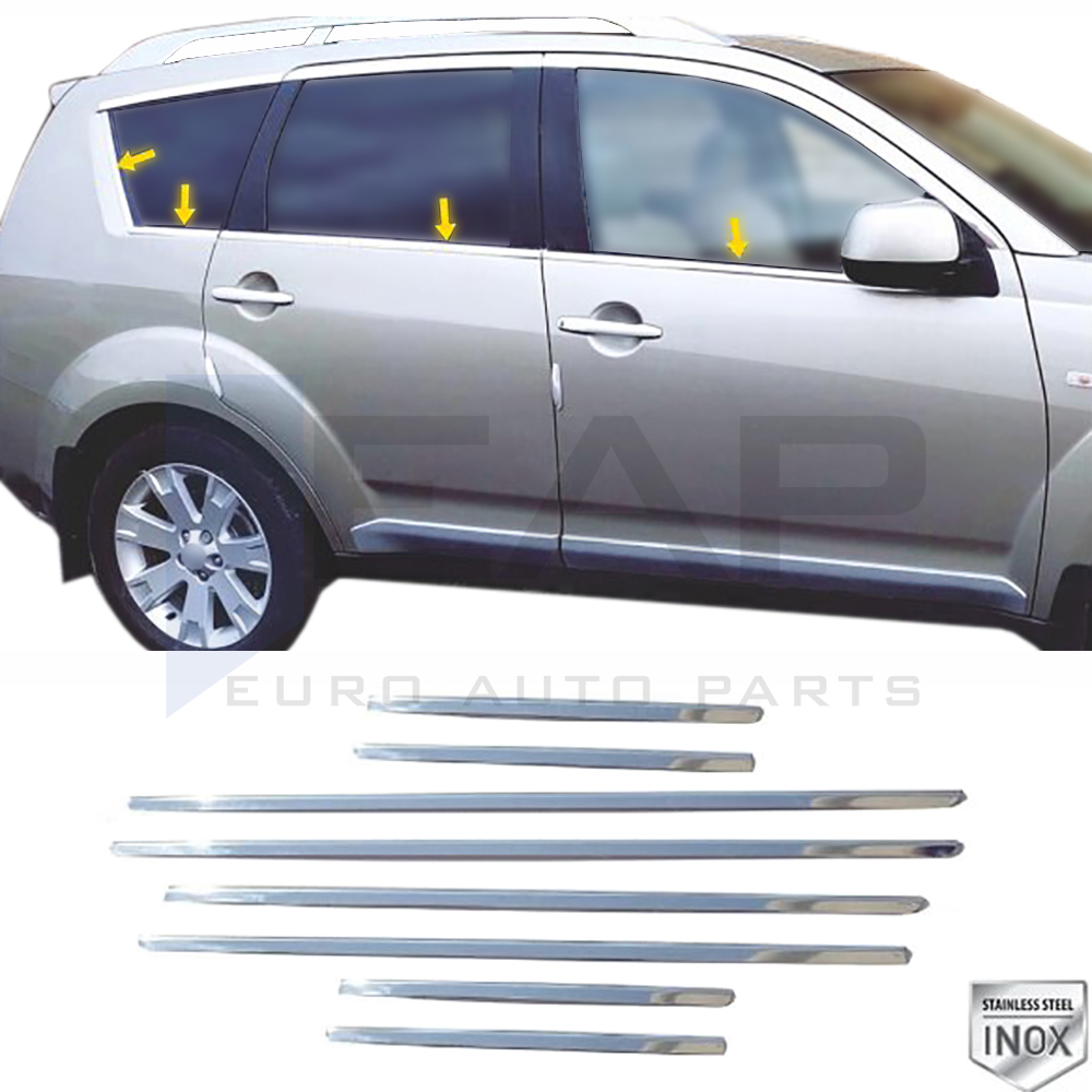 Window Frame Garnish - 8 Pcs - Stainless Steel