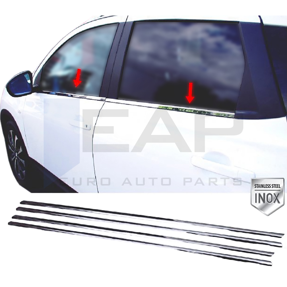 Window Frame Garnish (For +2 Models) - 4 Pcs - Stainless Steel