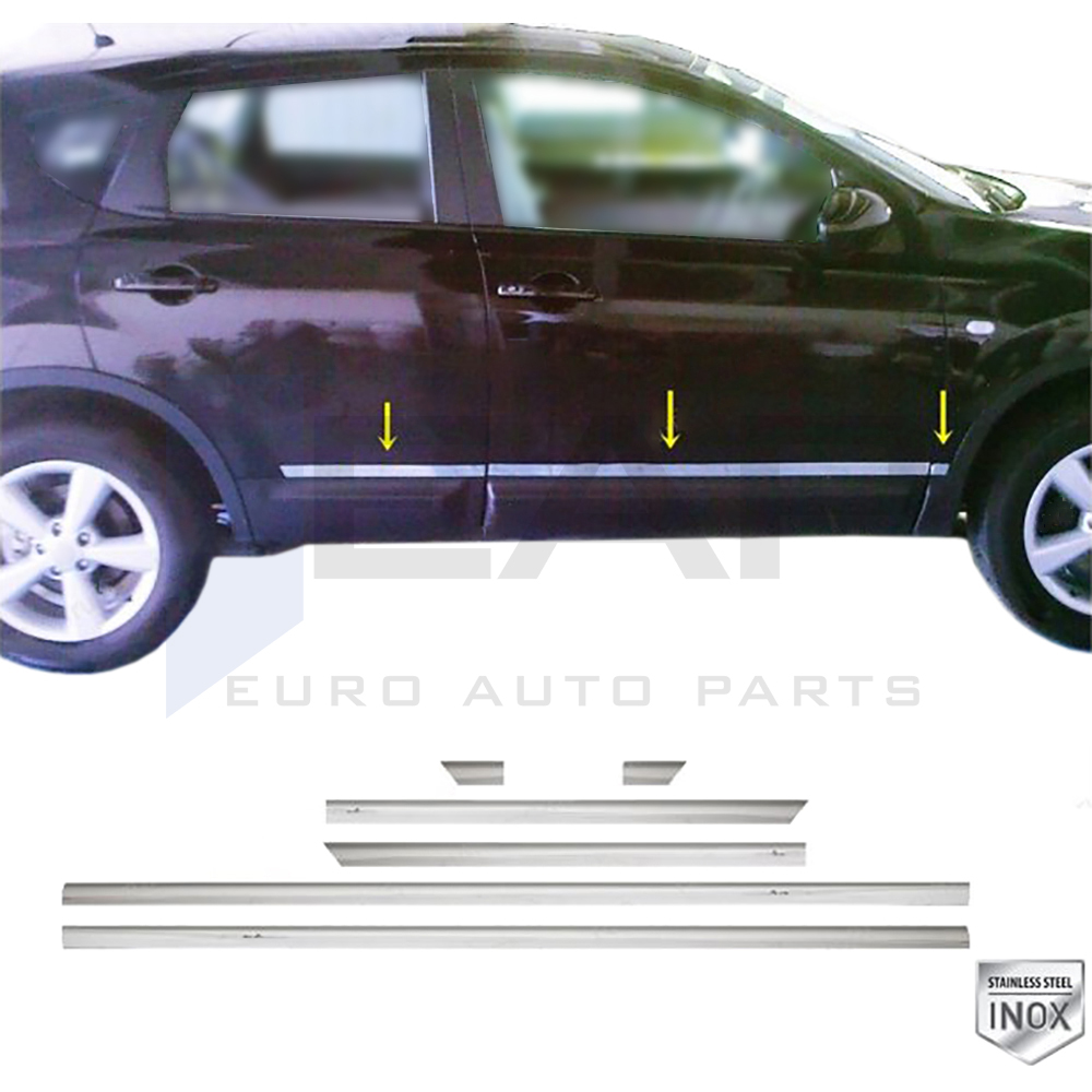 Side Door Trim (For +2 Models) - 6 Pcs - Stainless Steel