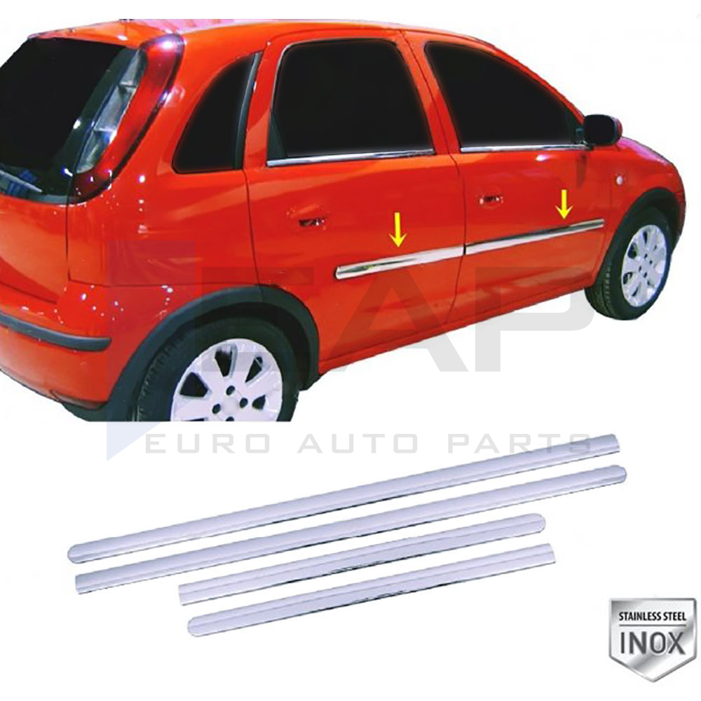 Side Door Trim - 4 Pcs - Stainless Steel