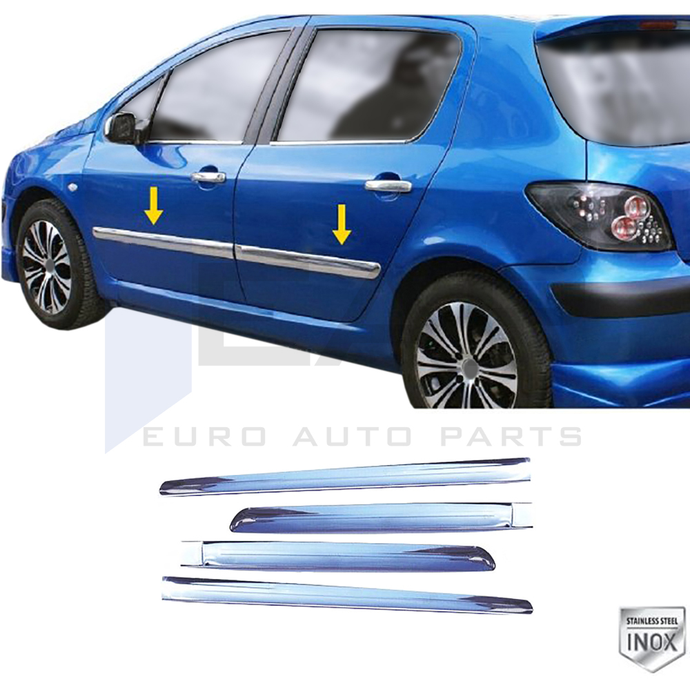 Side Door Trim - 4 Pcs - Stainless Steel