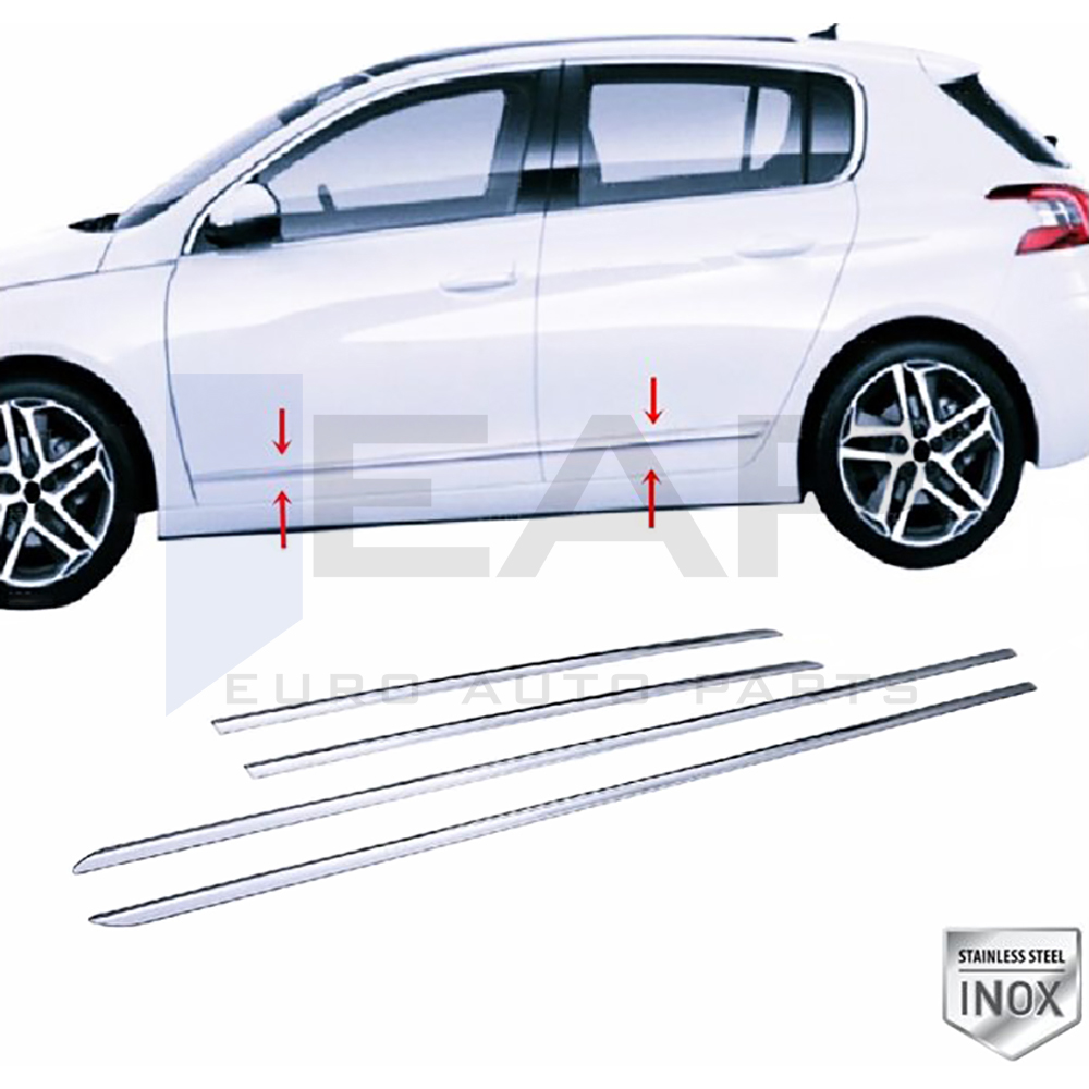 Side Door Trim - 4 Pcs - Stainless Steel