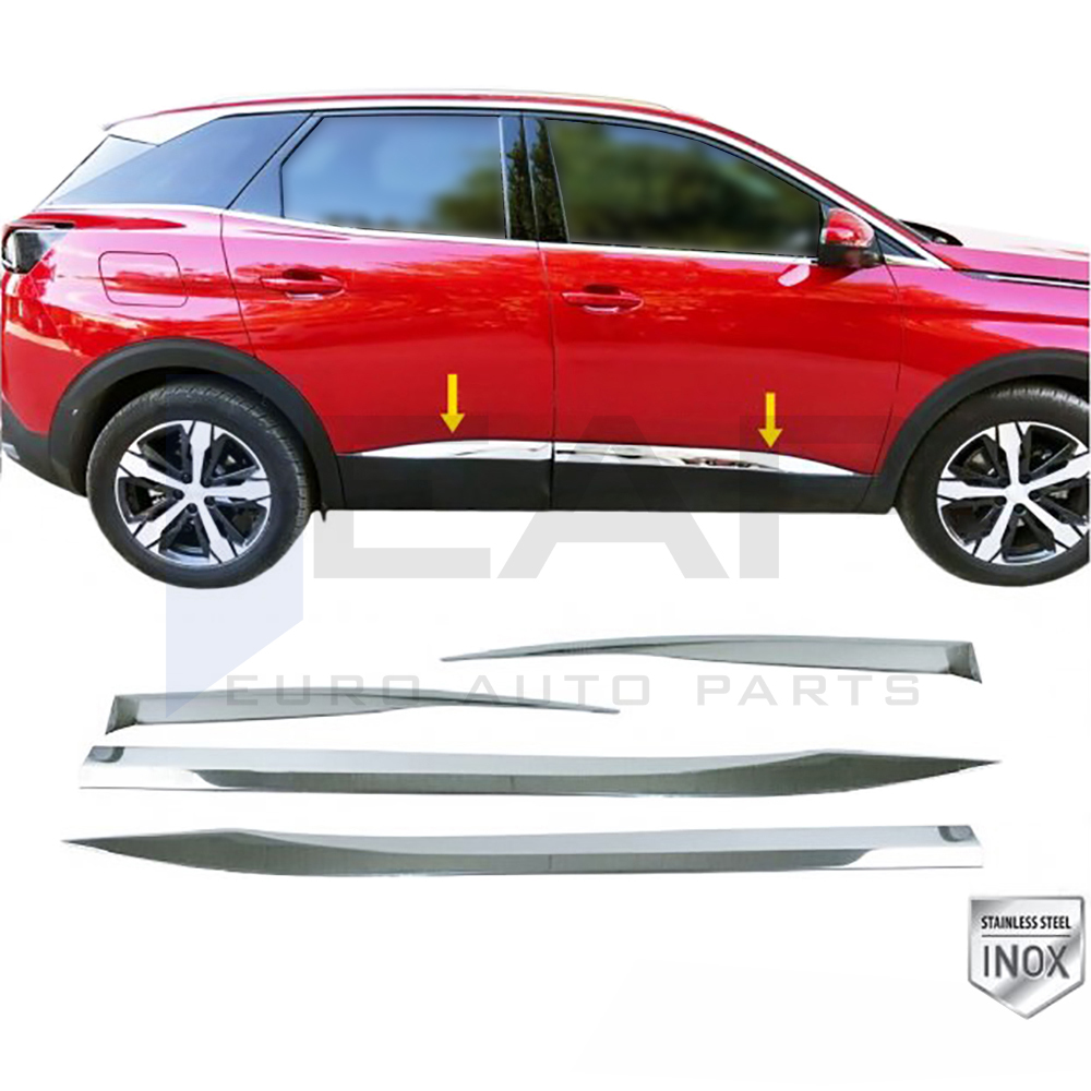 Side Door Trim - 4 Pcs - Stainless Steel
