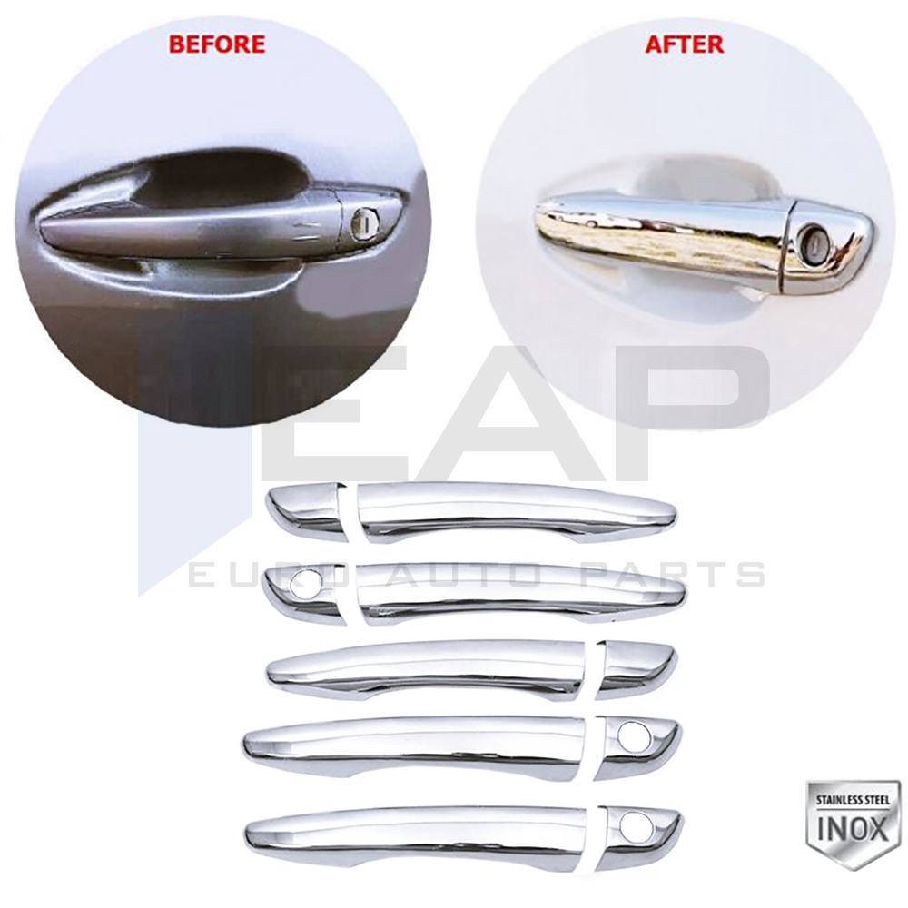Door Handle Cover - 4 Doors - Rear Double Door (Three Holes) - Stainless Steel