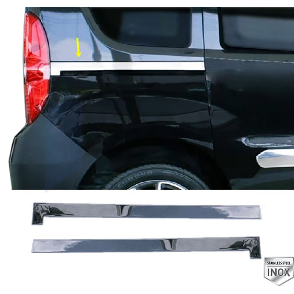 Side Door Rail Trim - 2 Pcs - Stainless Steel