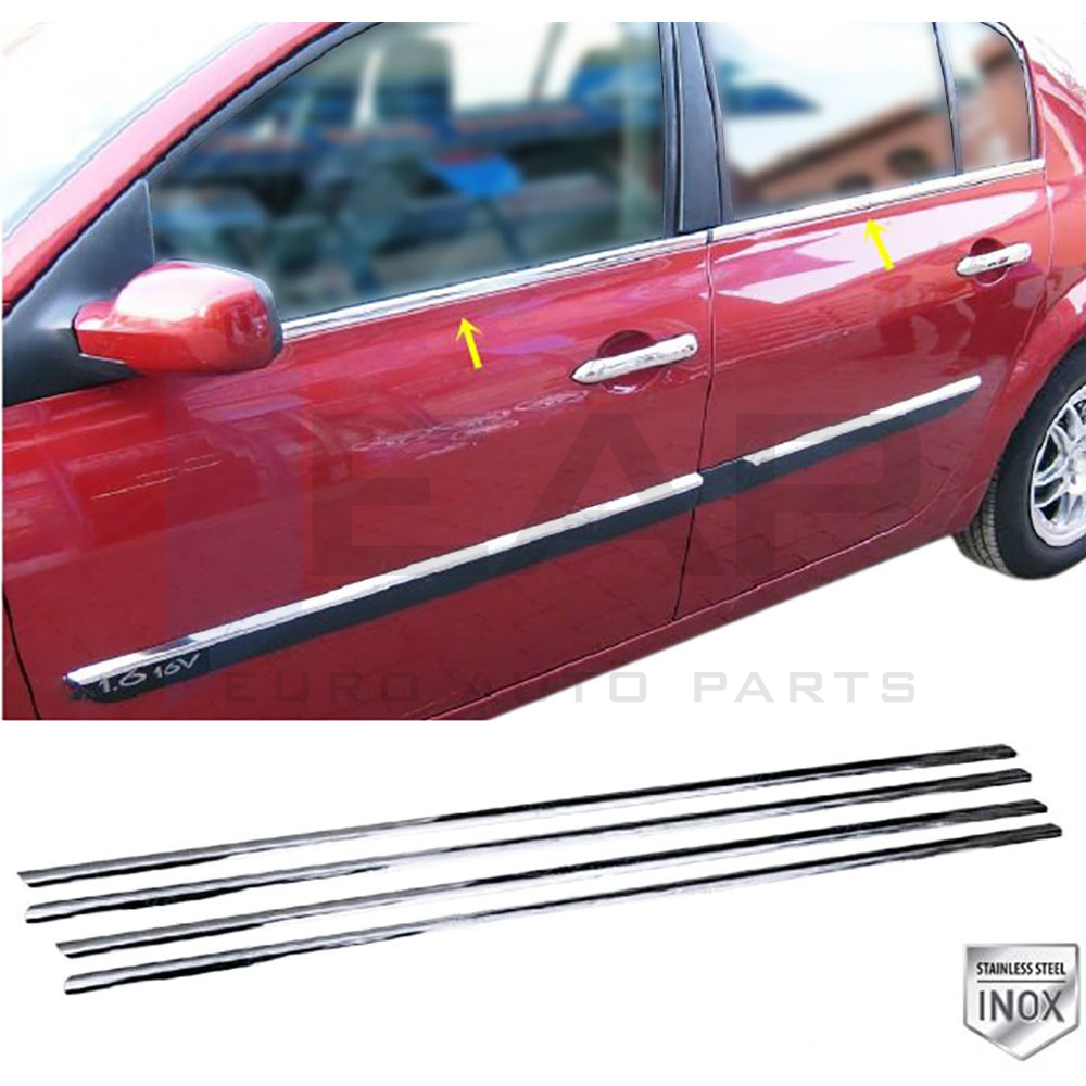 Window Frame Garnish Sedan - 4 Pcs - Stainless Steel
