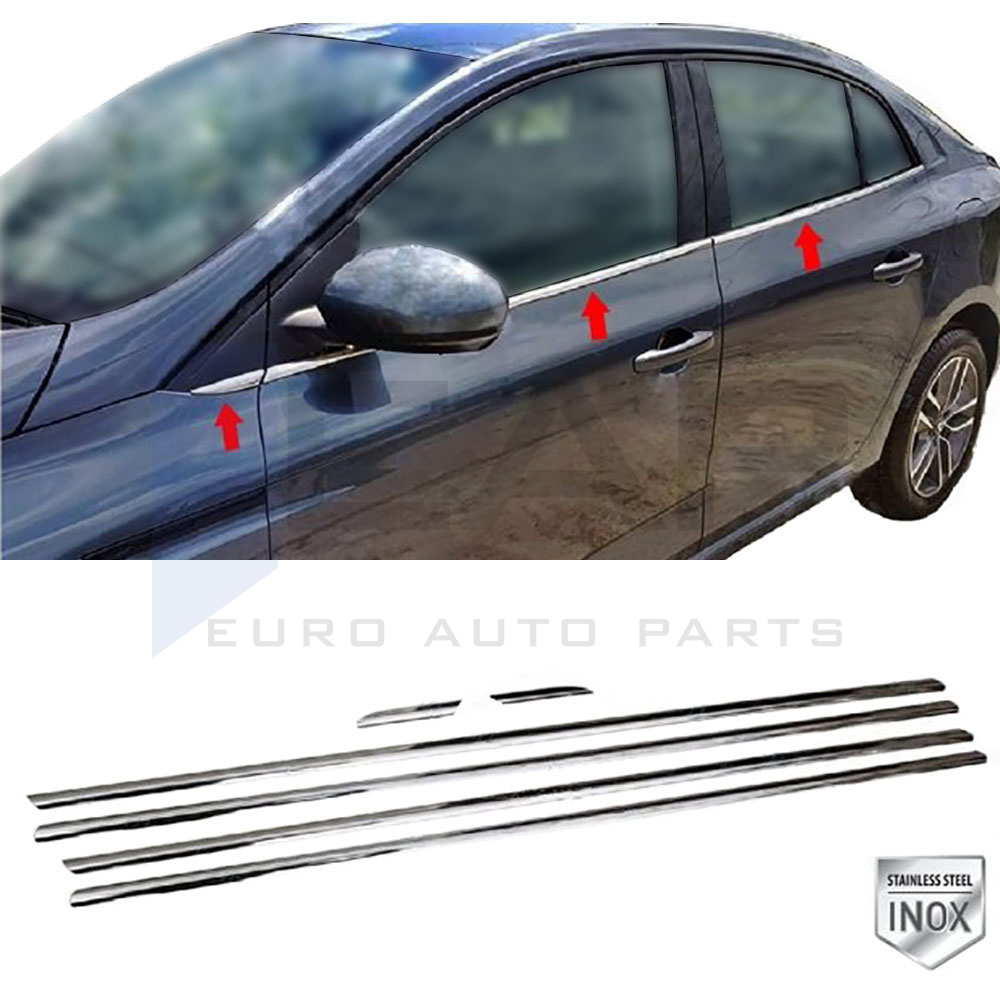 Window Frame Garnish Sedan - 6 Pcs - Stainless Steel