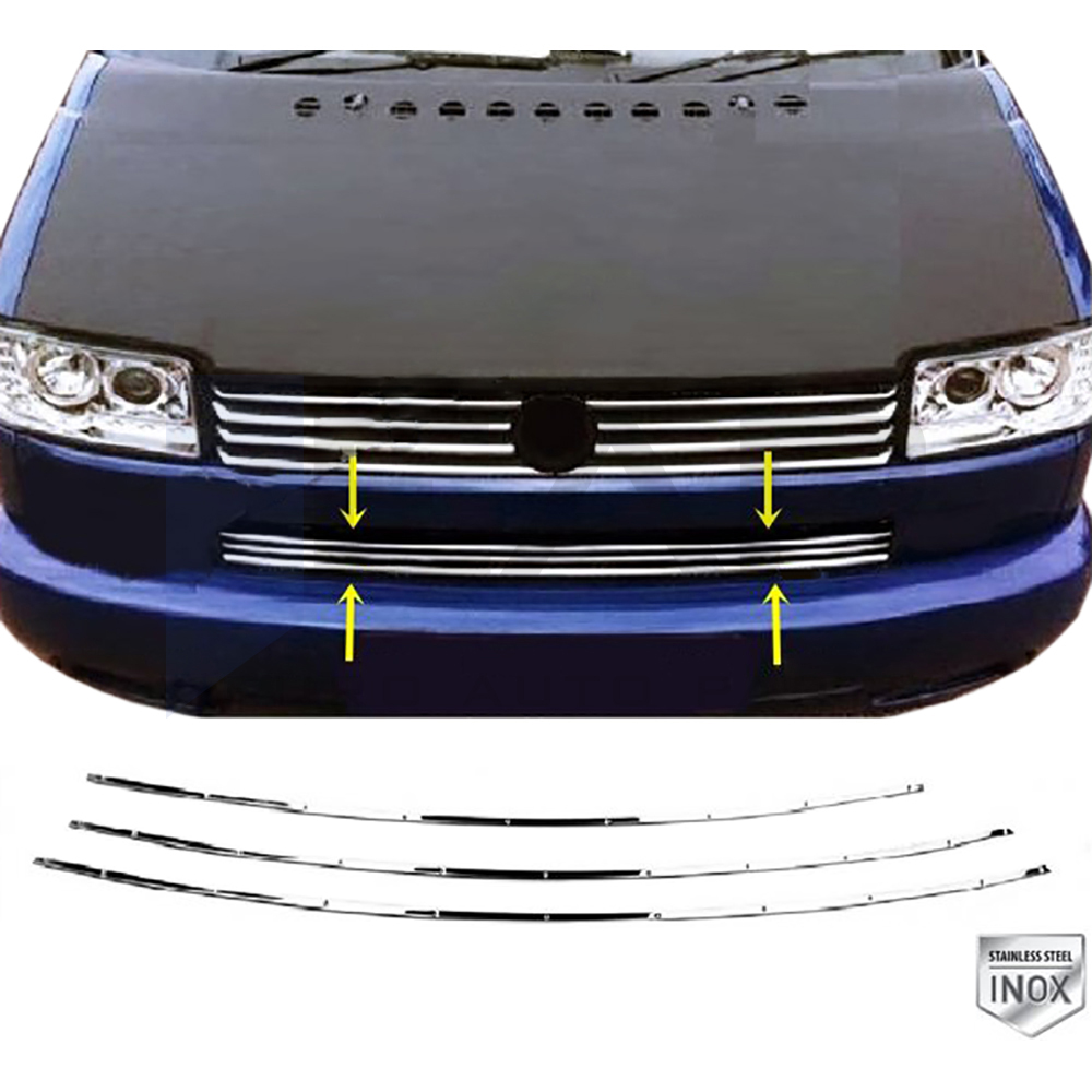 Lower Front Grille - 3 Pcs - Stainless Steel