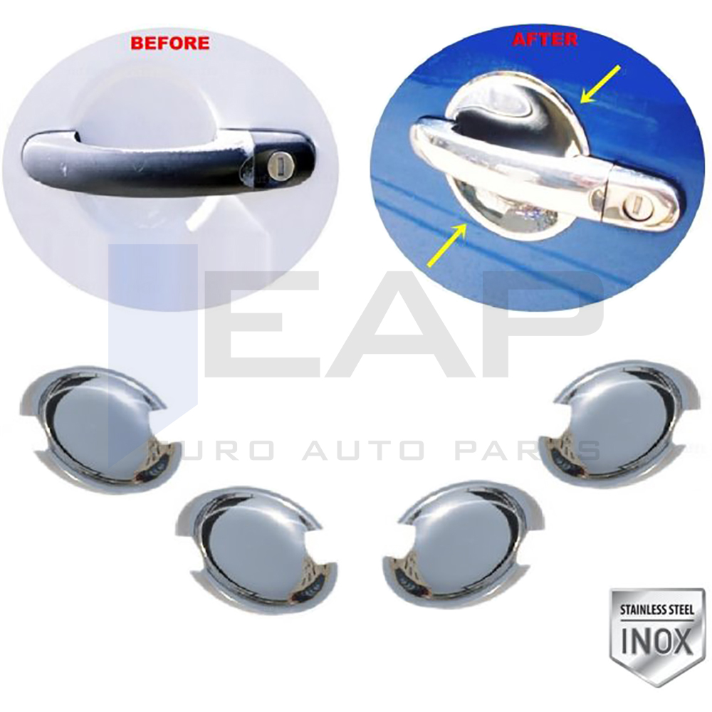 Exterior Door Handle Cup Bowl Cover - 4 Doors - Stainless Steel