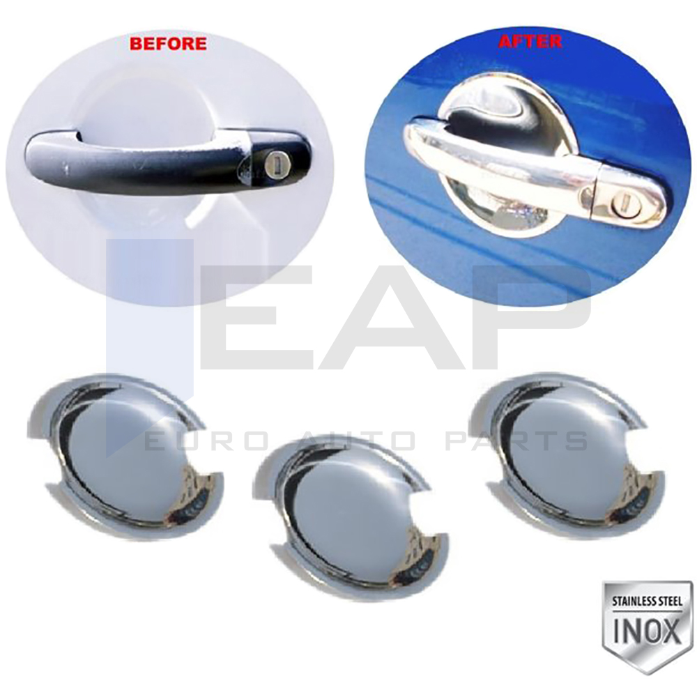 Exterior Door Handle Cup Bowl Cover - 3 Doors - Stainless Steel