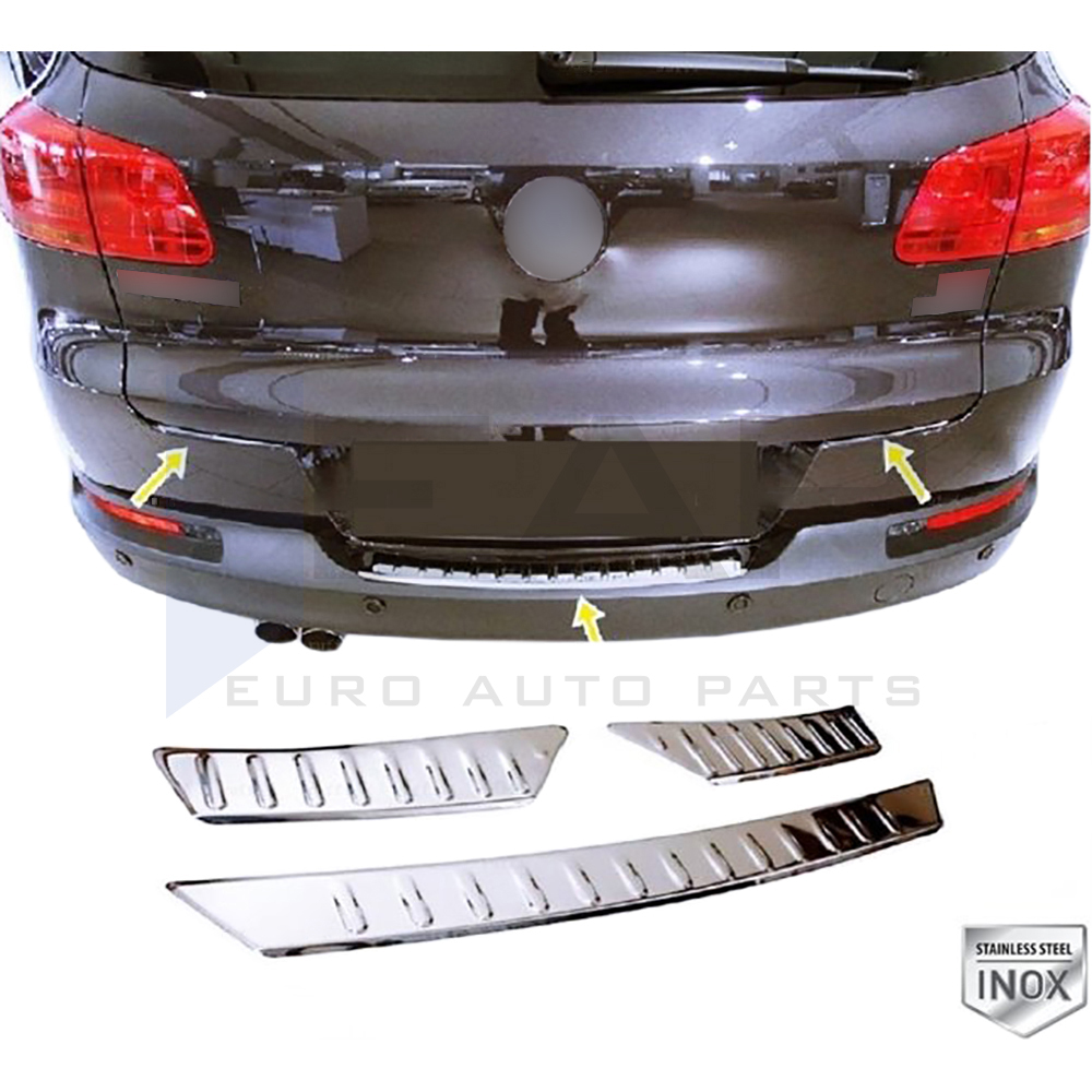 Rear Bumper Protector - 3 Pcs - Stainless Steel