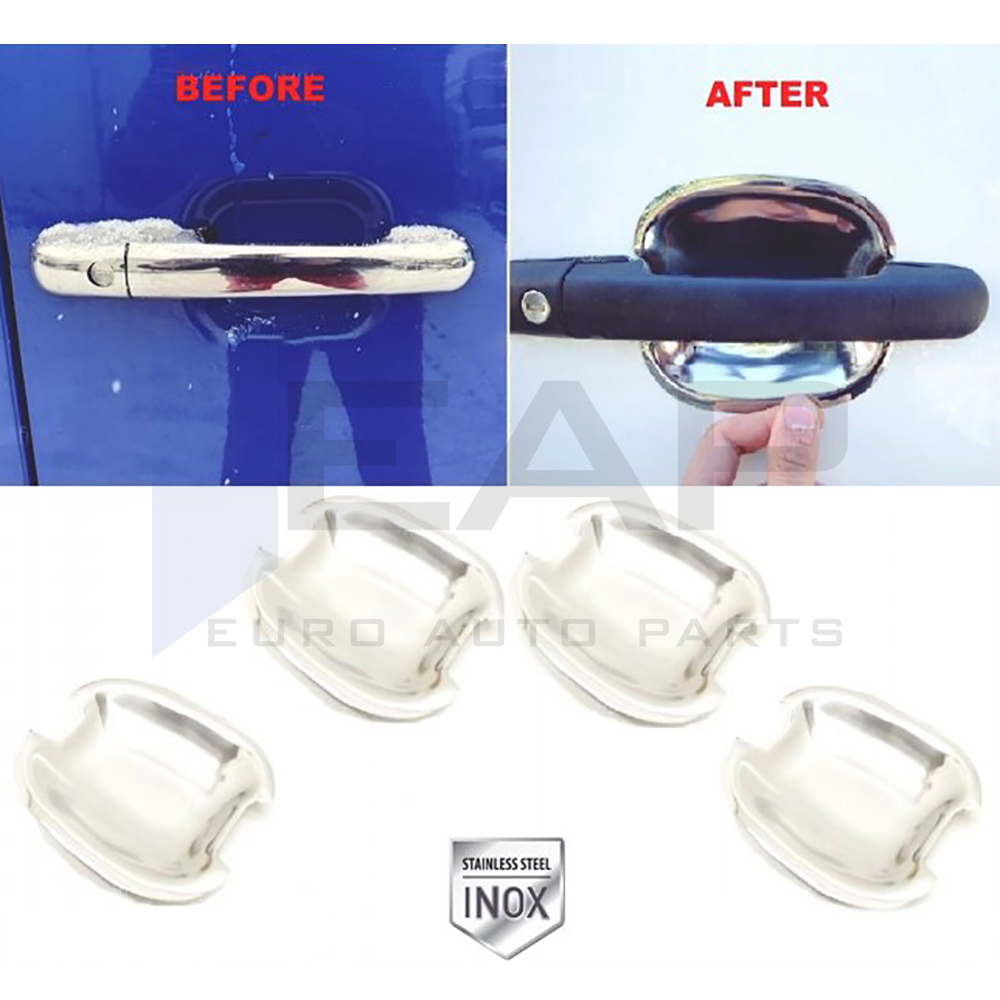 Exterior Door Handle Cup Bowl Cover - 4 Doors - Stainless Steel